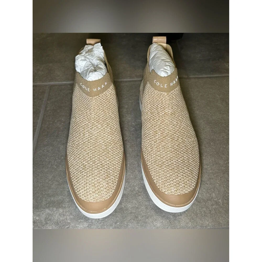 NEW Cole Haan Nantucket Neutral Knit Slip On Ankle Boots Women’s Shoe Size 6.5 B